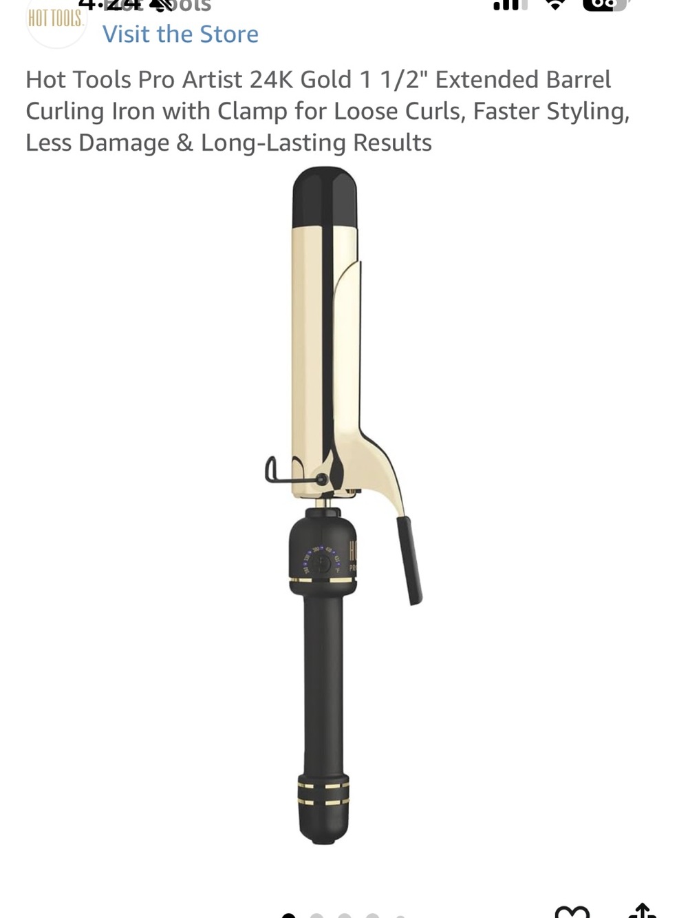 Hot Tools Pro Artist 24K Gold 1 1/2" Curling Iron - Gold/Black